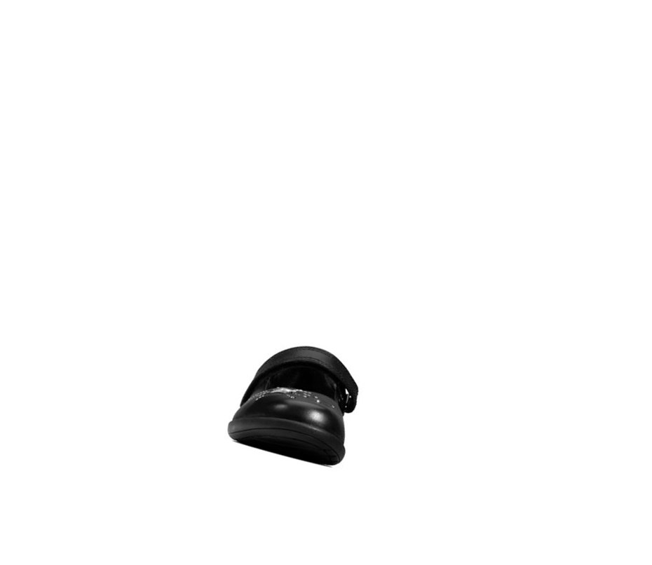 Clarks Etch Spark Leder Lederschuhe Mädchen Schwarz | ZQPC76532