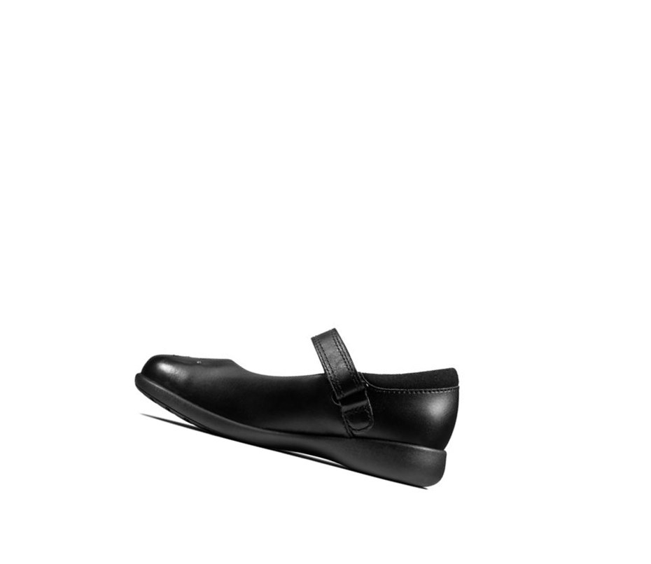 Clarks Etch Spark Leder Lederschuhe Mädchen Schwarz | ZQPC76532