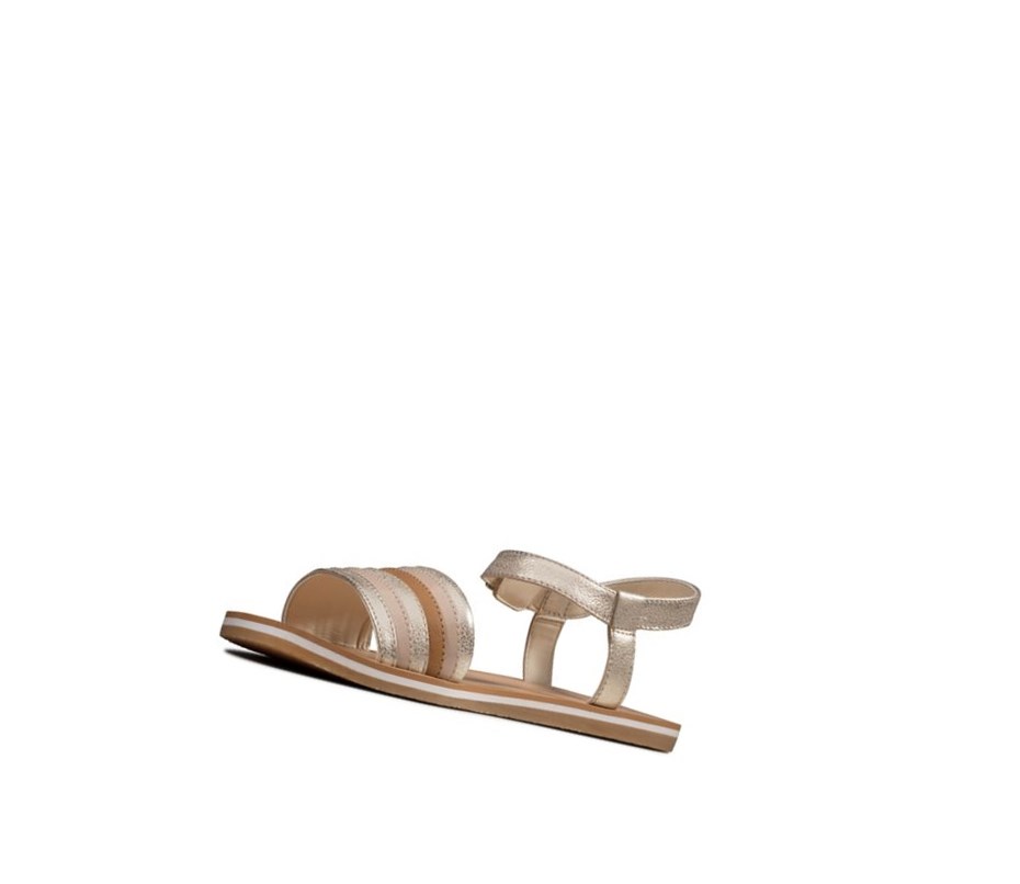 Clarks Finch Stride Lässige Sandalen Mädchen Gold | ACOD49735