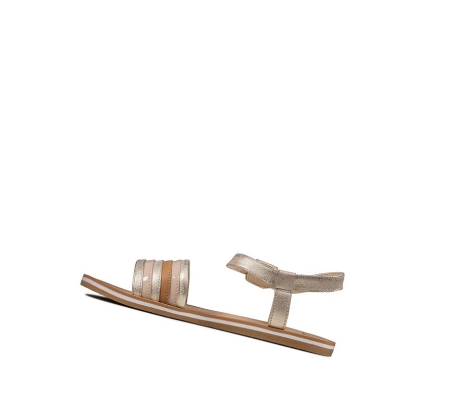 Clarks Finch Stride Lässige Sandalen Mädchen Gold | ACOD49735