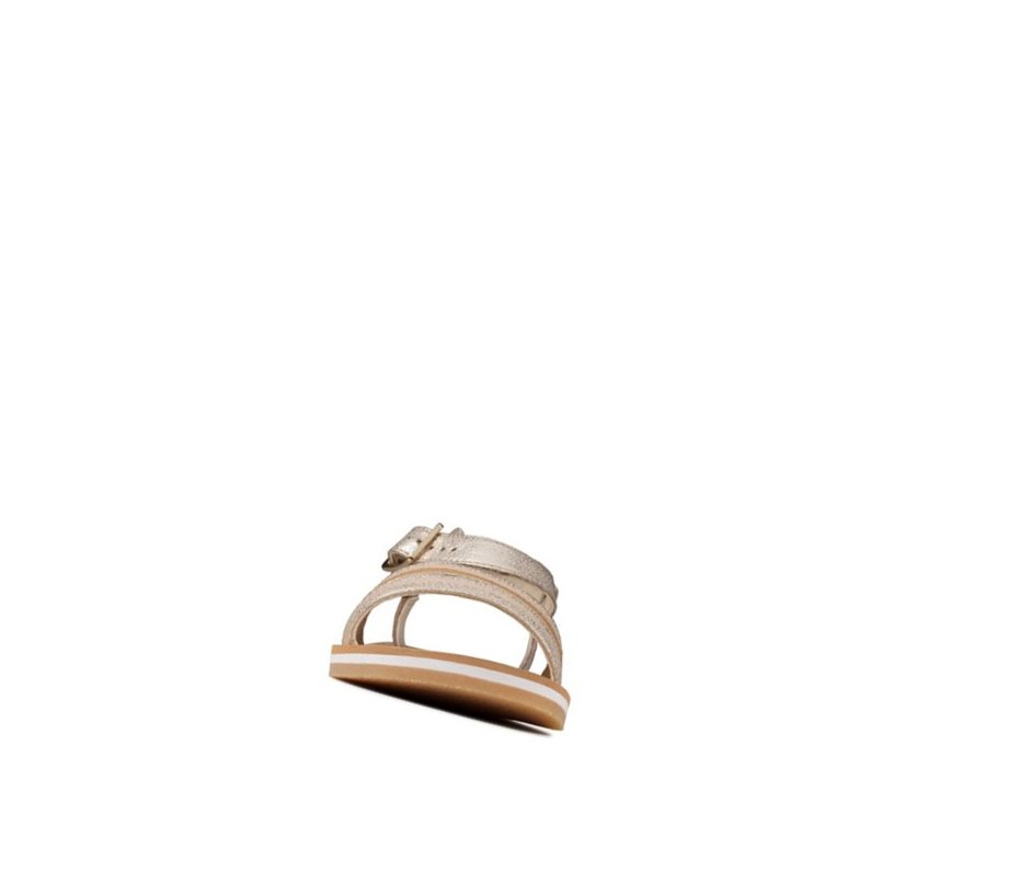 Clarks Finch Stride Lässige Sandalen Mädchen Gold | HUSI68174