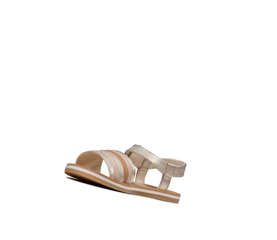 Clarks Finch Stride Lässige Sandalen Mädchen Gold | HUSI68174