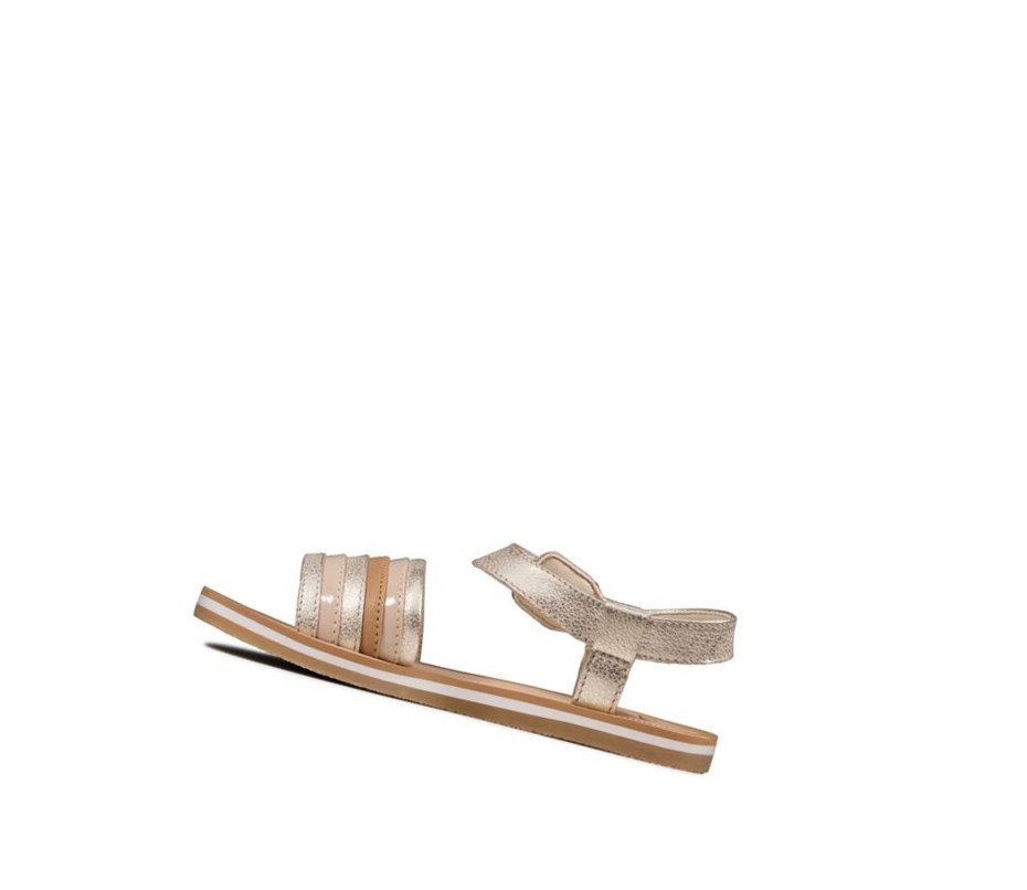 Clarks Finch Stride Lässige Sandalen Mädchen Gold | HUSI68174