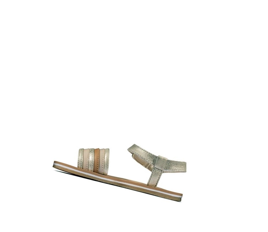 Clarks Finch Stride Lässige Sandalen Mädchen Gold | LCIK79281