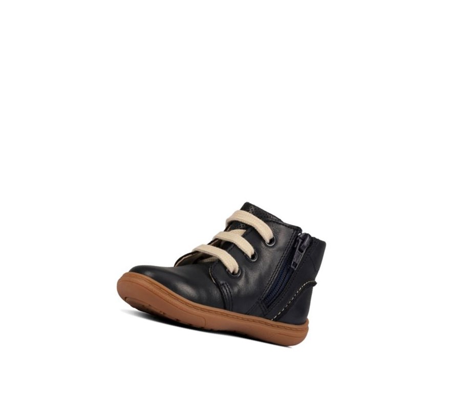 Clarks Flash Leder Wüstenstiefel Mädchen Navy | ODKN91063