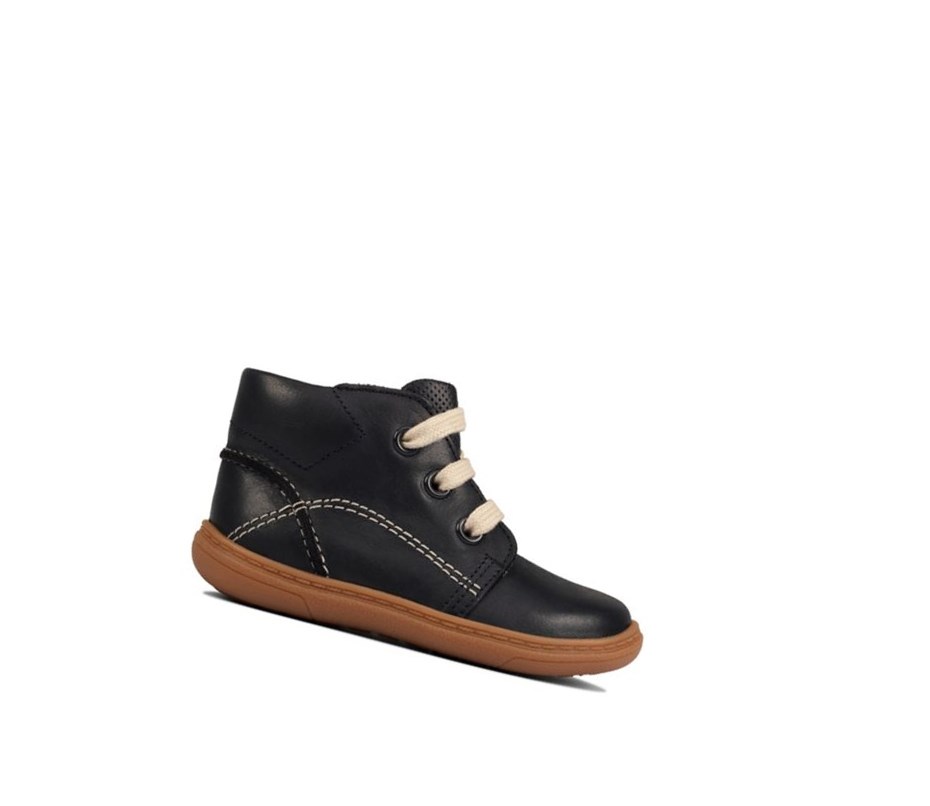 Clarks Flash Leder Wüstenstiefel Mädchen Navy | ODKN91063