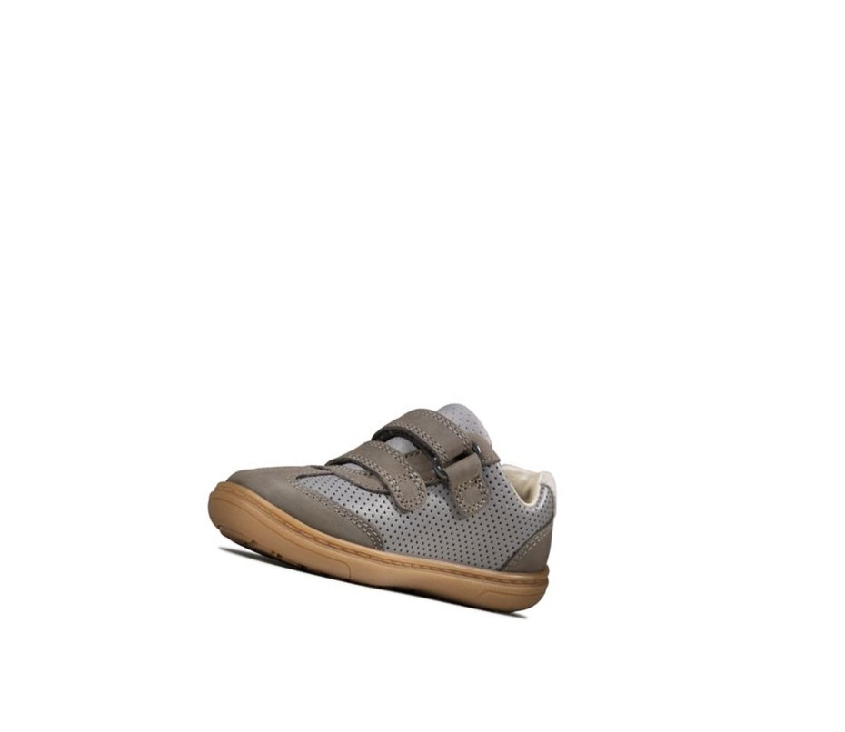 Clarks Flash Metra Leder Lederschuhe Jungen Dunkelgrau | KHWR96547
