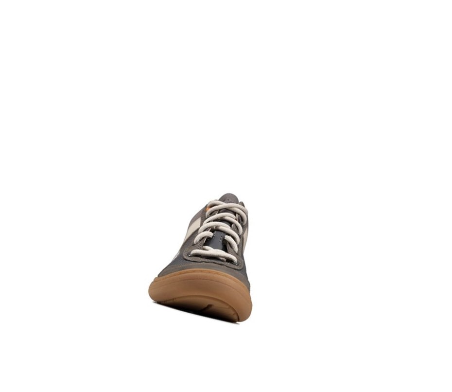 Clarks Flash Seek Leder Stiefeletten Jungen Grau | ODEW83974