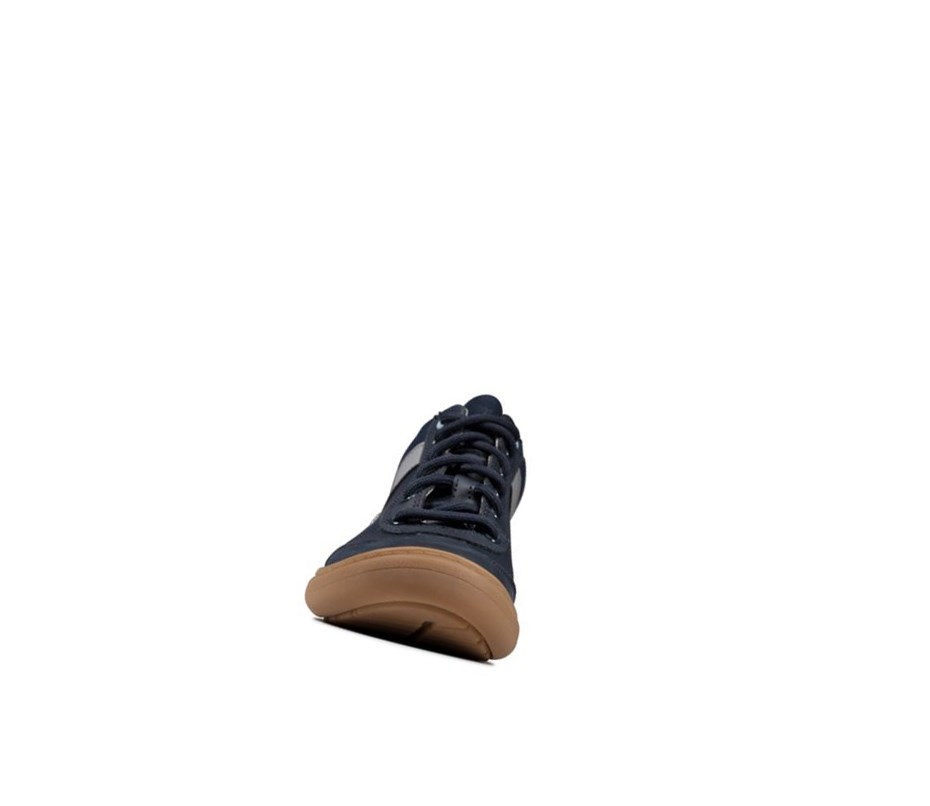 Clarks Flash Seek Leder Stiefeletten Jungen Navy | YIZH19584