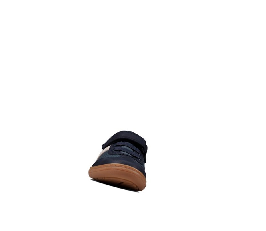 Clarks Flash Step Leder Lederschuhe Jungen Navy | JGAB01639