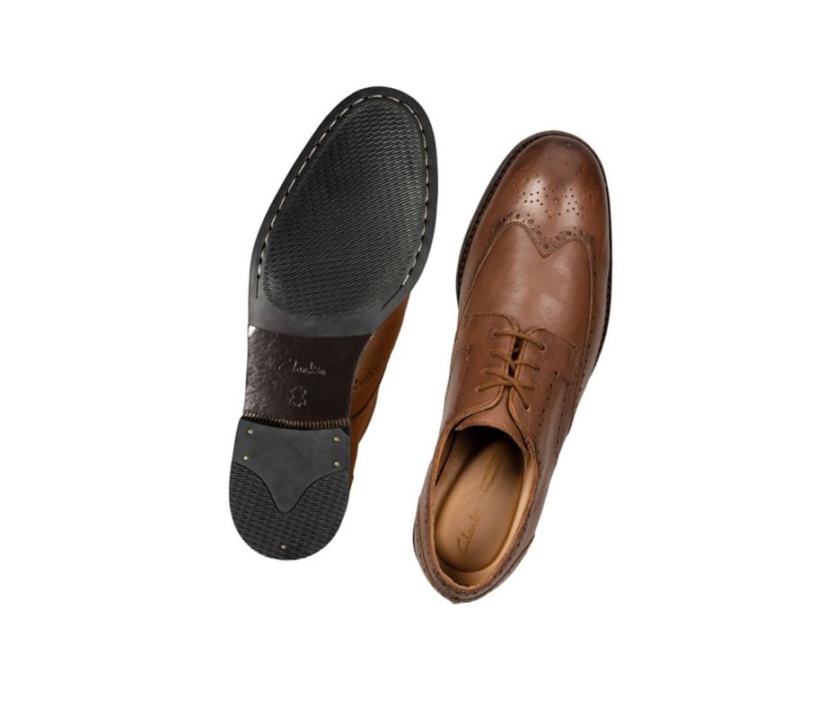 Clarks Flow Limit Leder Brogues Herren Dunkelbraun | MAJN70693