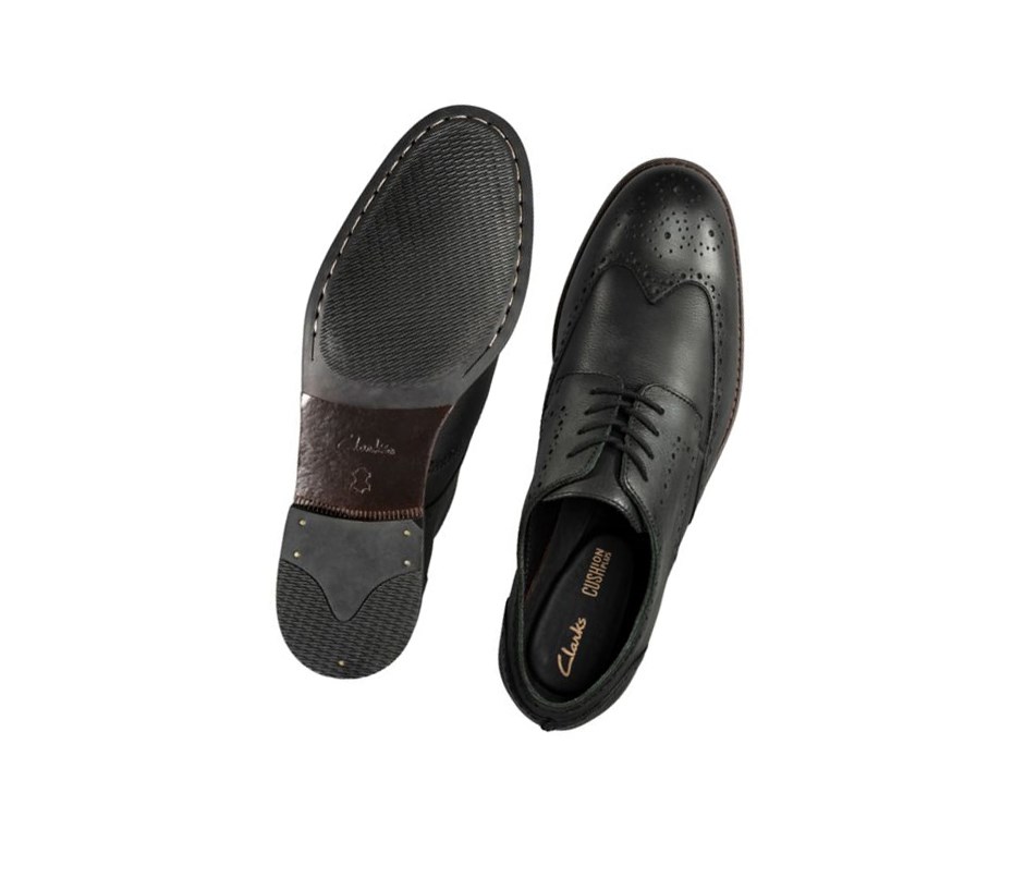 Clarks Flow Limit Leder Brogues Herren Schwarz | UFEO73085