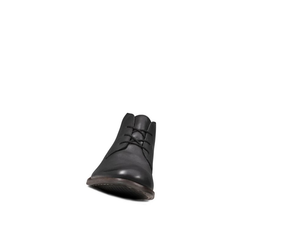 Clarks Flow Top Leder Stiefeletten Herren Schwarz | QJGY97813