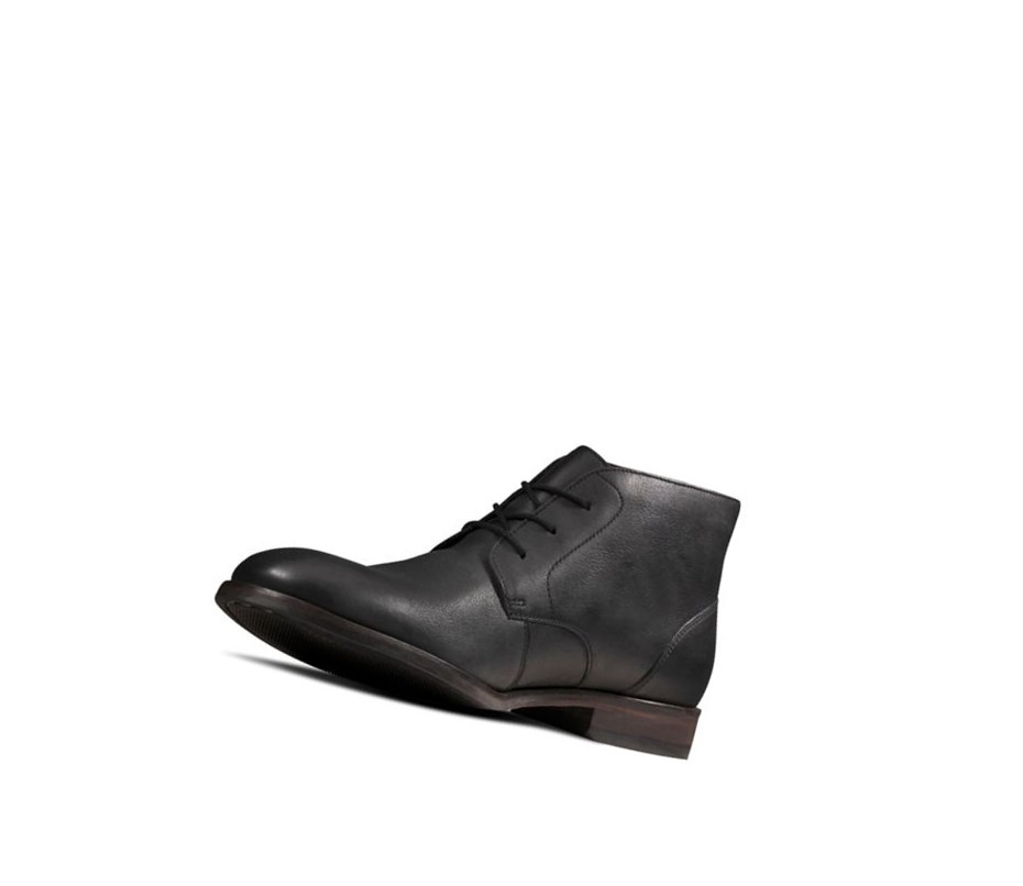 Clarks Flow Top Leder Stiefeletten Herren Schwarz | QJGY97813