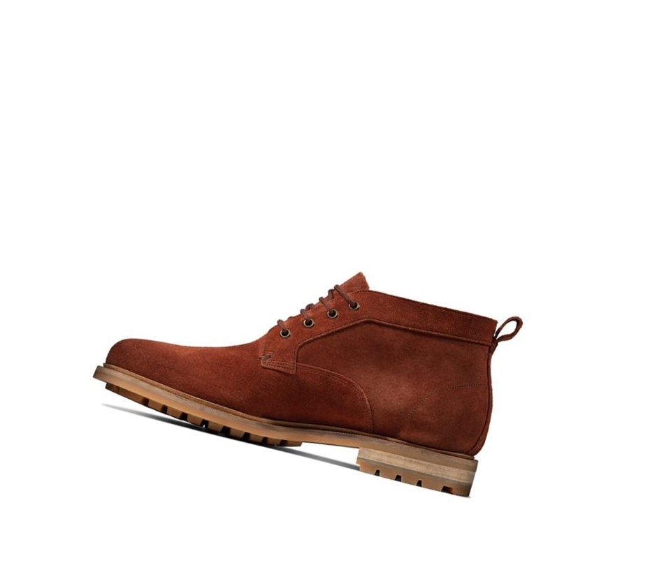 Clarks Foxwell Mid Leder Stiefeletten Herren Braun | GXQV13972