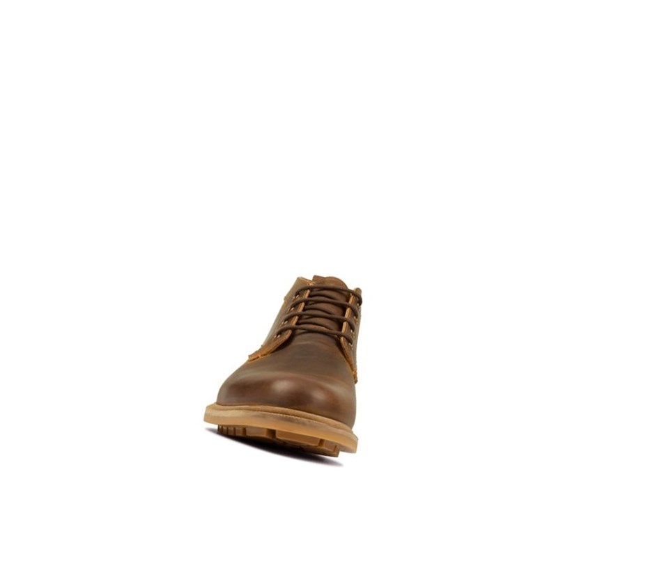 Clarks Foxwell Mid Leder Stiefeletten Herren Dunkelbraun | KAQO01287