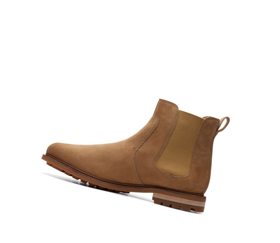 Clarks Foxwell Top Wildleder Chelsea Boots Herren Braun | EPSQ35689