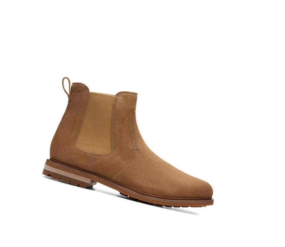 Clarks Foxwell Top Wildleder Chelsea Boots Herren Braun | EPSQ35689