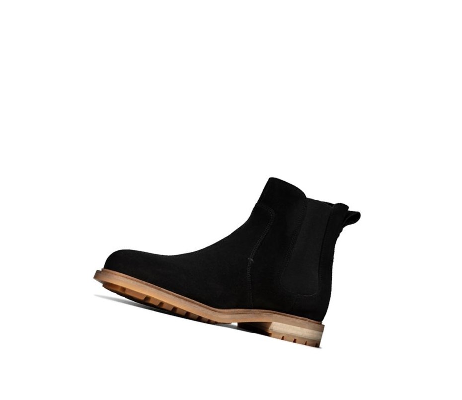 Clarks Foxwell Top Wildleder Chelsea Boots Herren Schwarz | RIHO39587