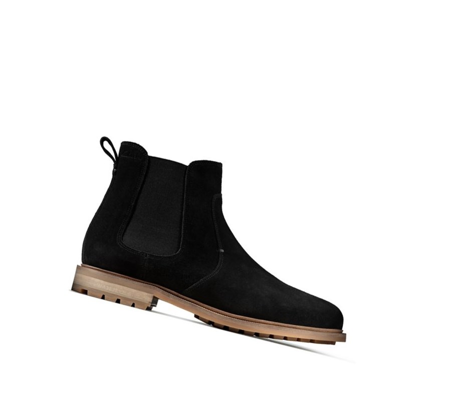Clarks Foxwell Top Wildleder Chelsea Boots Herren Schwarz | RIHO39587