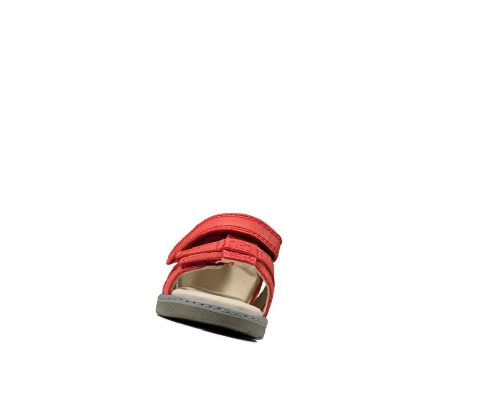 Clarks Frances Tor Leder Lässige Sandalen Jungen Rot | BHLP19450