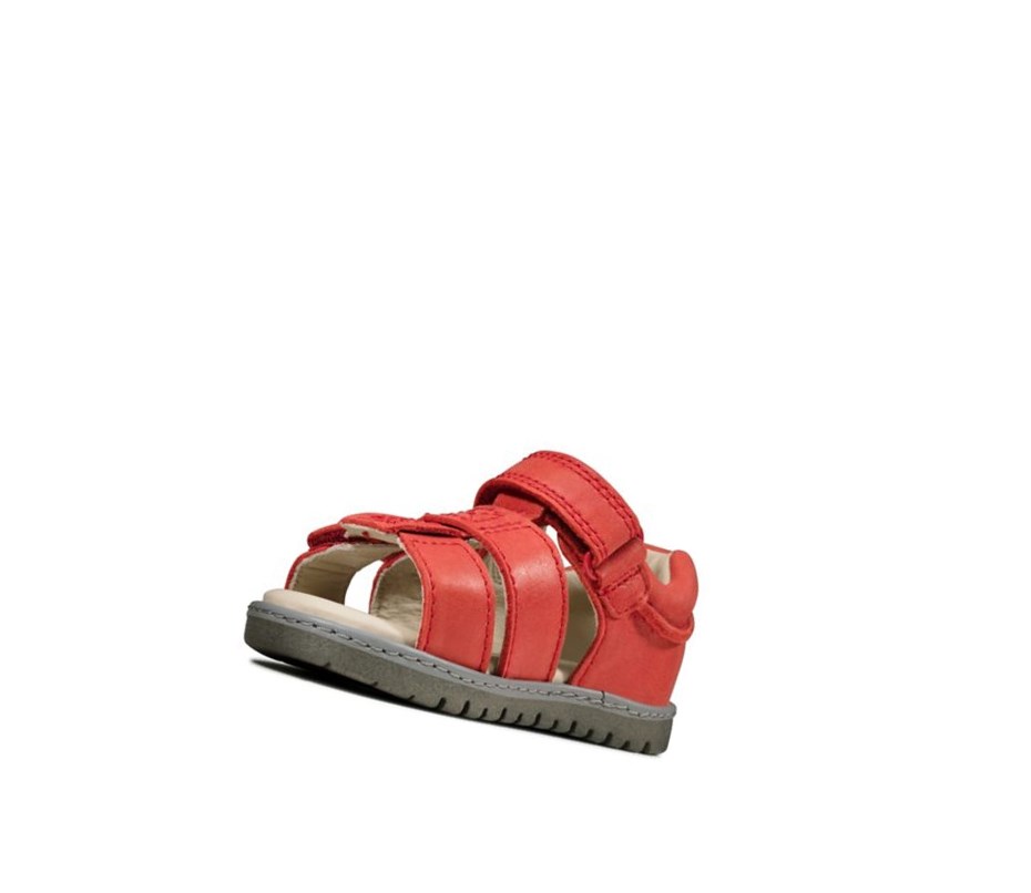 Clarks Frances Tor Leder Lässige Sandalen Jungen Rot | BHLP19450