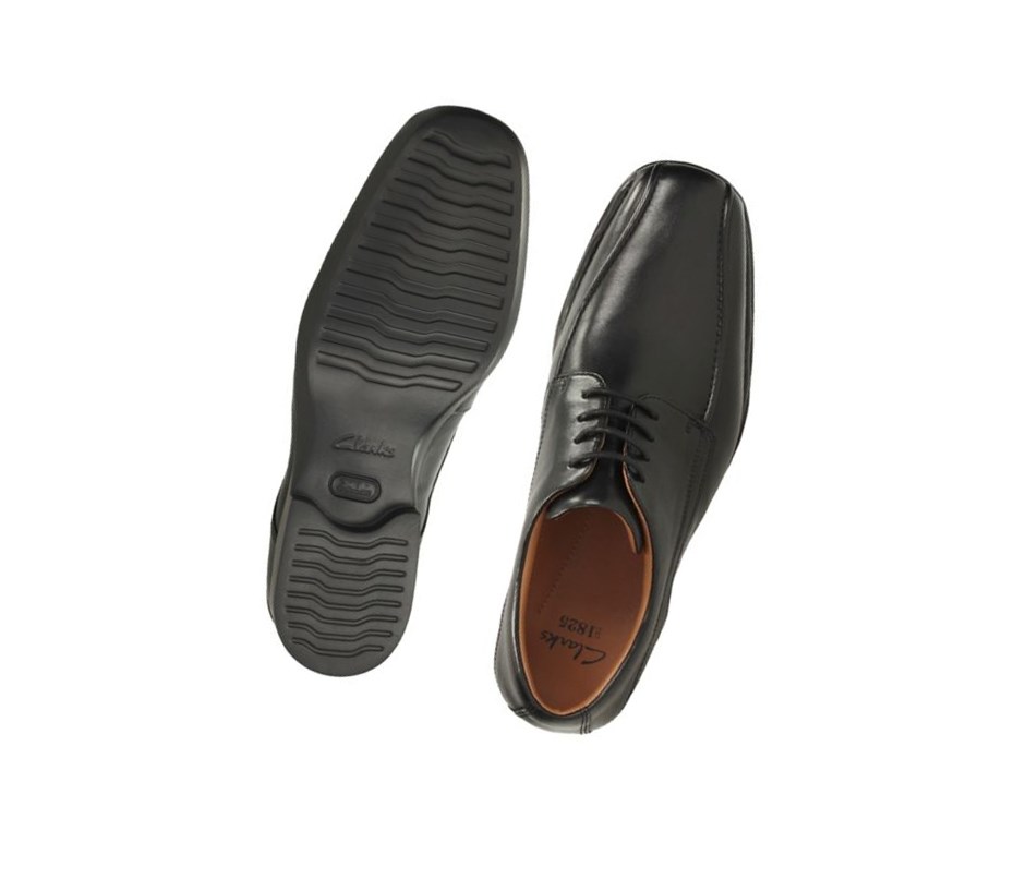 Clarks Francis Air Leder Lederschuhe Herren Schwarz | UMBD20456