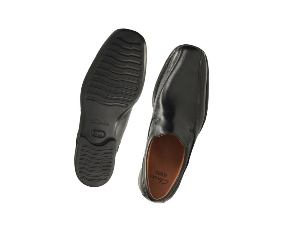 Clarks Francis Flight Leder Loafers Herren Schwarz | WCIP28359