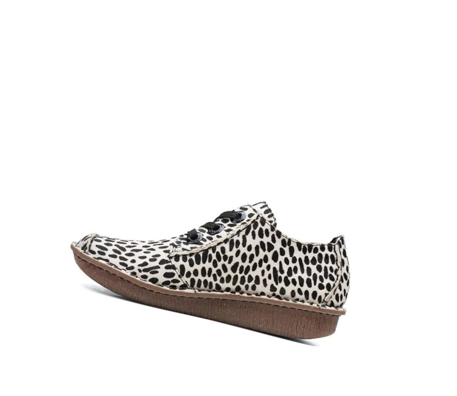 Clarks Funny Dream Leder Lederschuhe Damen Weiß Schwarz | MILU78569