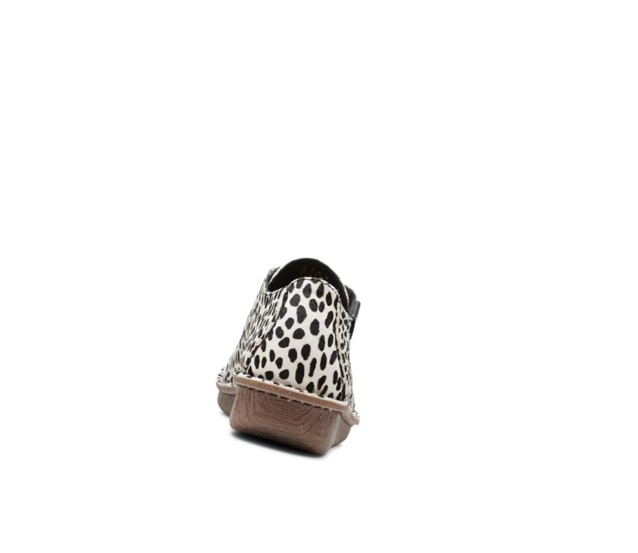 Clarks Funny Dream Leder Lederschuhe Damen Weiß Schwarz | MILU78569
