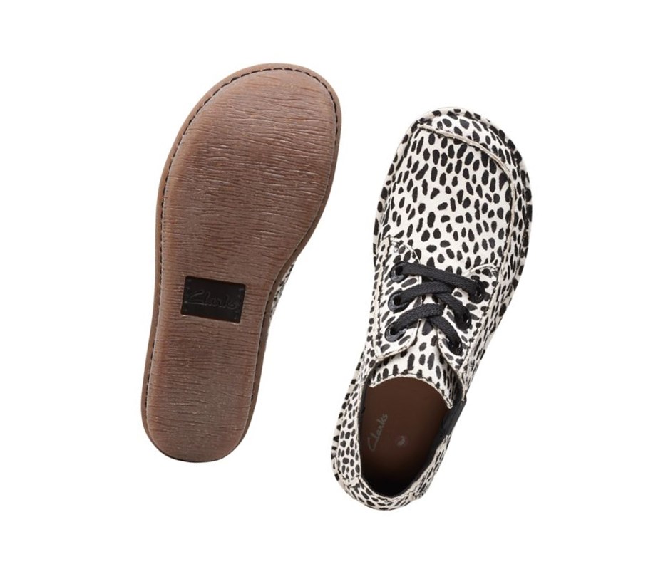 Clarks Funny Dream Leder Lederschuhe Damen Weiß Schwarz | MILU78569