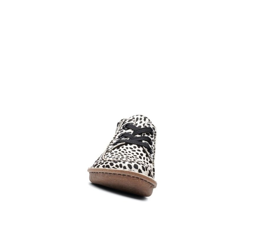 Clarks Funny Dream Leder Schneestiefel Damen Weiß Schwarz | YHGD92871