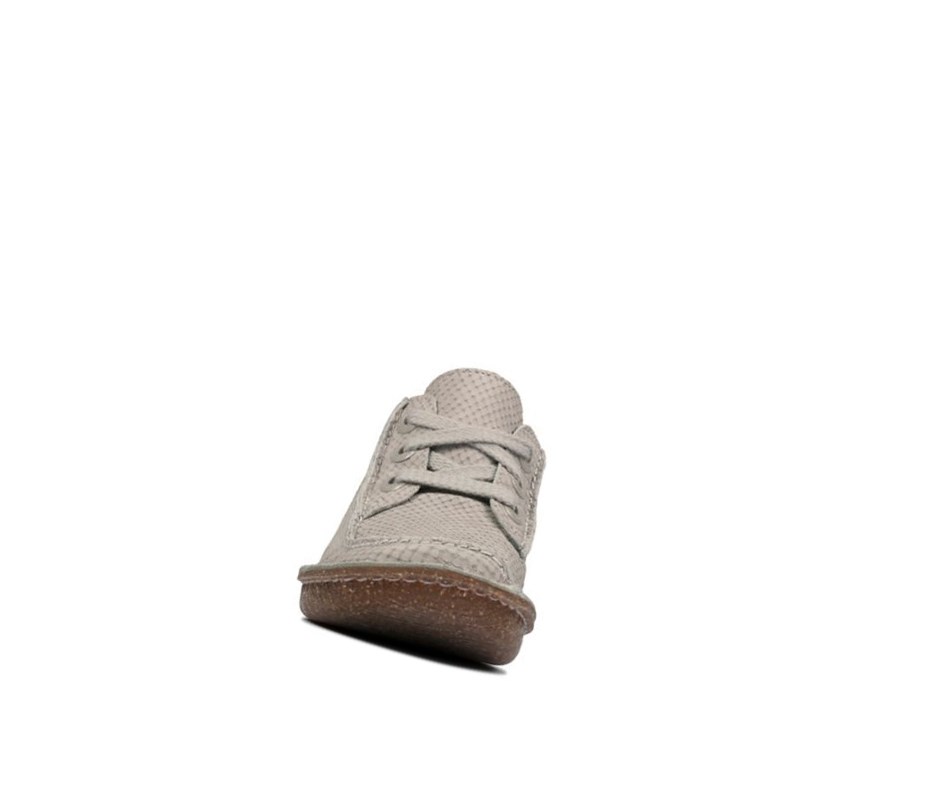 Clarks Funny Dream Nubuck Flache Schuhe Damen Hellgrau | IXLE43251