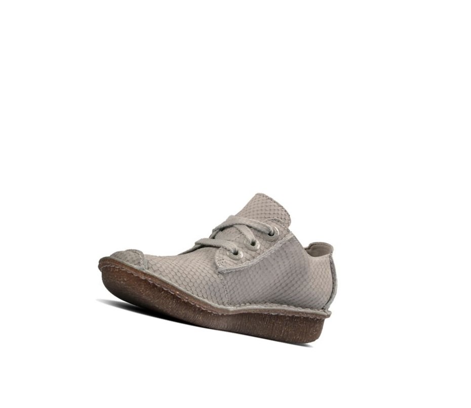 Clarks Funny Dream Nubuck Flache Schuhe Damen Hellgrau | IXLE43251