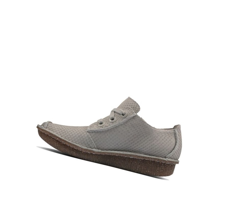 Clarks Funny Dream Nubuck Flache Schuhe Damen Hellgrau | IXLE43251