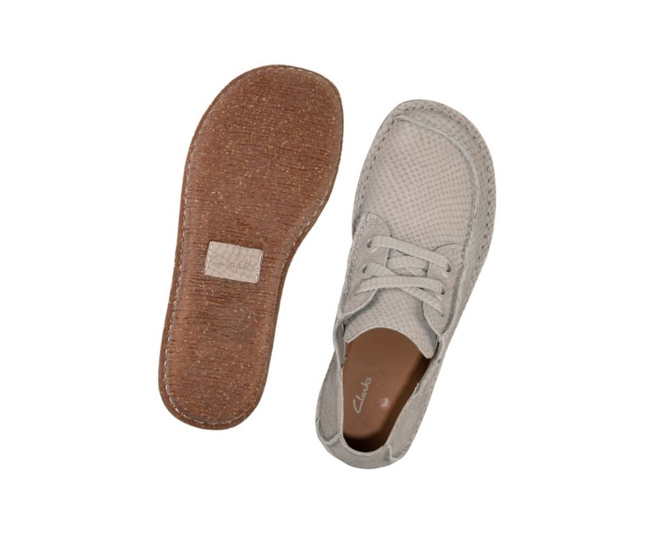 Clarks Funny Dream Nubuck Flache Schuhe Damen Hellgrau | IXLE43251