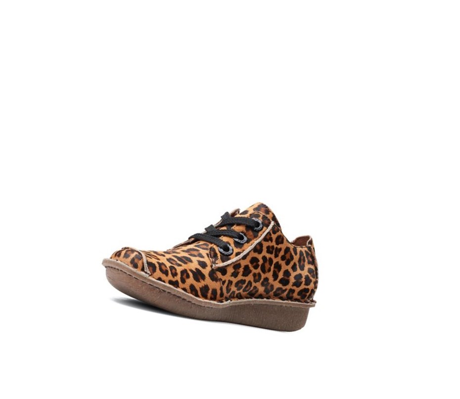 Clarks Funny Dream Print Leder Flache Schuhe Damen Leopard | WQSL78923
