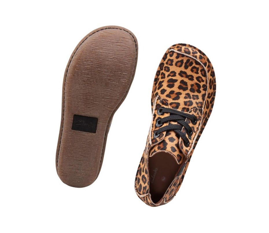 Clarks Funny Dream Print Leder Flache Schuhe Damen Leopard | WQSL78923