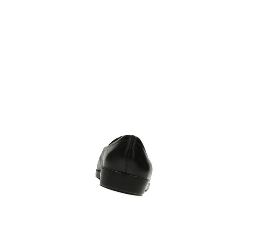 Clarks Georgia Leder Flache Schuhe Damen Schwarz | NCDH76389