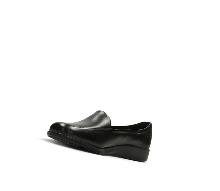 Clarks Georgia Leder Weite Fit Loafers Damen Schwarz | OHTF25934