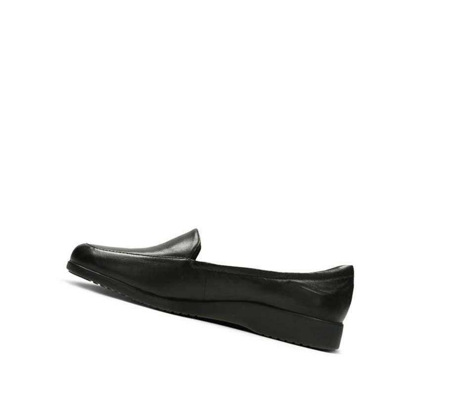Clarks Georgia Leder Weite Fit Loafers Damen Schwarz | OHTF25934