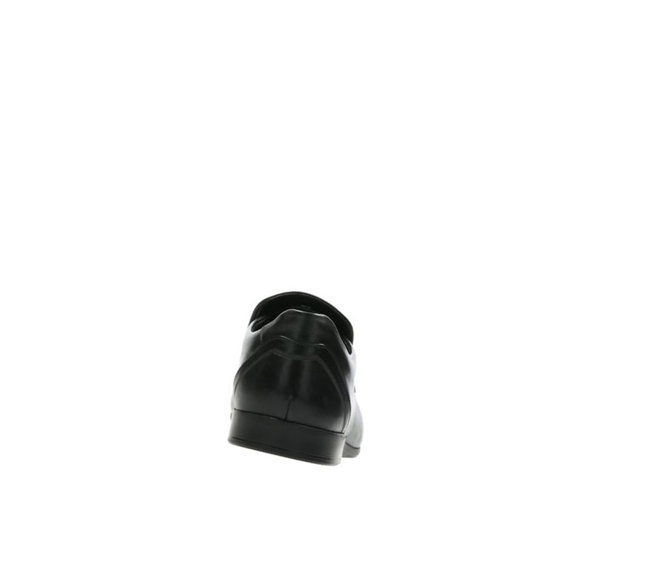 Clarks Glement Seam Leder Slip On Schuhe Herren Schwarz | STYU97418