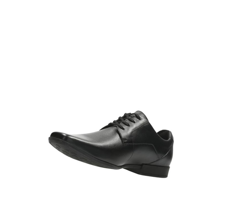 Clarks Glement Spitze Leder Lederschuhe Herren Schwarz | VPMZ96058
