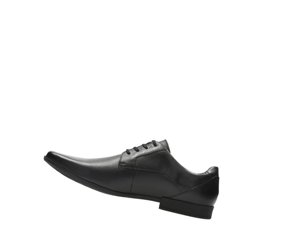 Clarks Glement Spitze Leder Lederschuhe Herren Schwarz | VPMZ96058