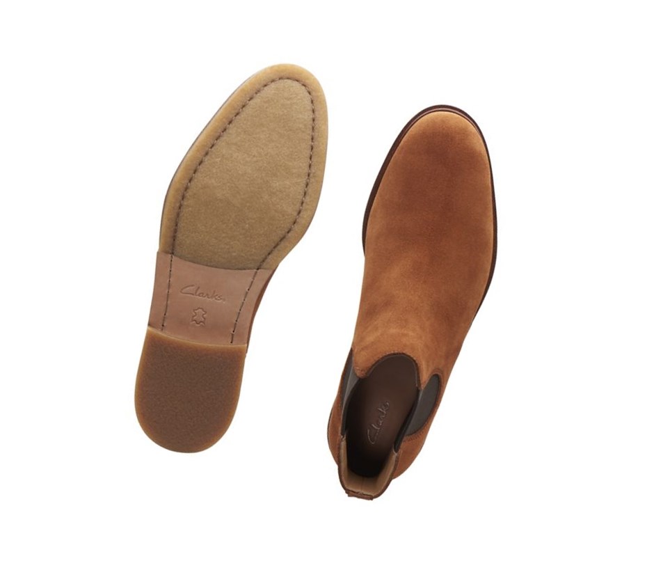 Clarks Gobi Wildleder Chelsea Boots Herren Dunkelbraun | YGHL76058
