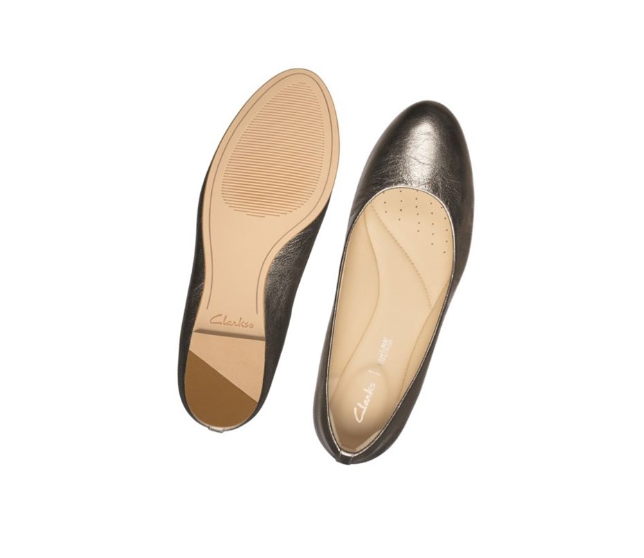 Clarks Grace Piper Leder Ballerinas Damen Gold | DHRY08729