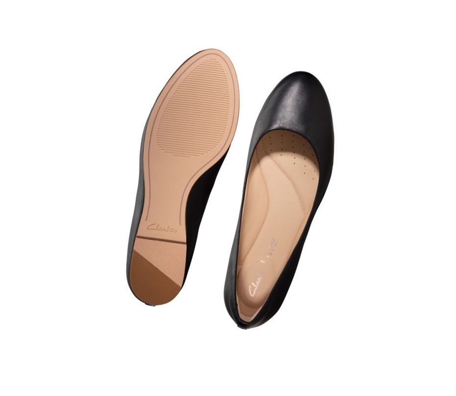 Clarks Grace Piper Leder Ballerinas Damen Schwarz | NJQY34821