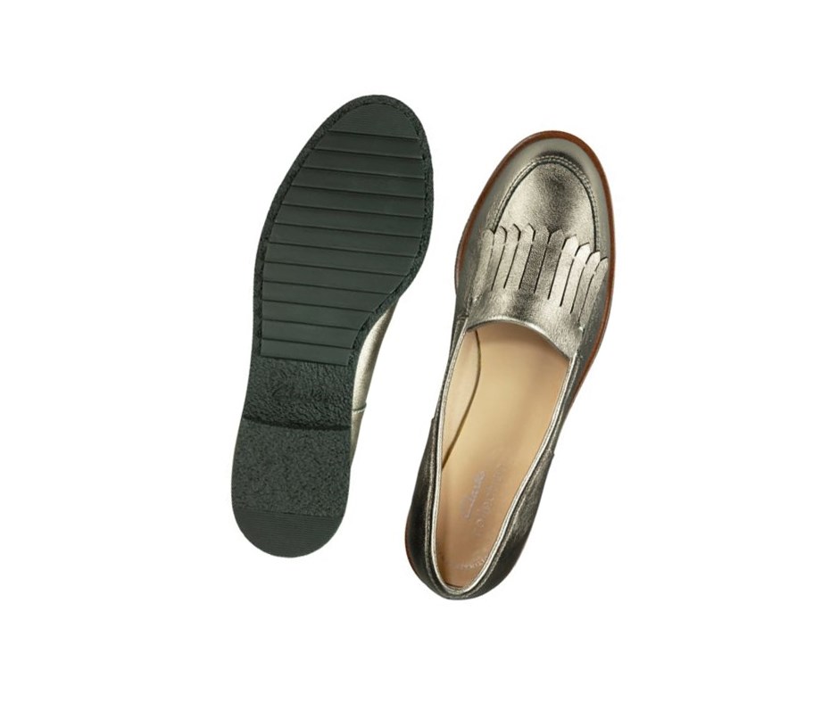 Clarks Griffin Kilt Flache Schuhe Damen Gold | HSRJ98135