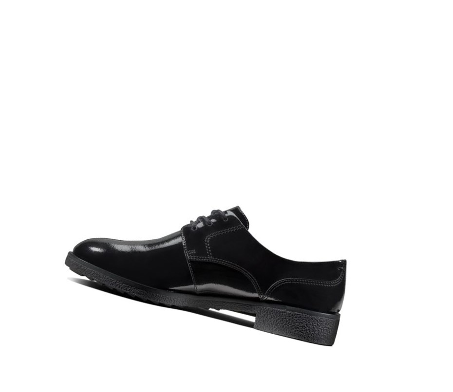 Clarks Griffin Lane Lack Flache Schuhe Damen Schwarz | TRDP42913