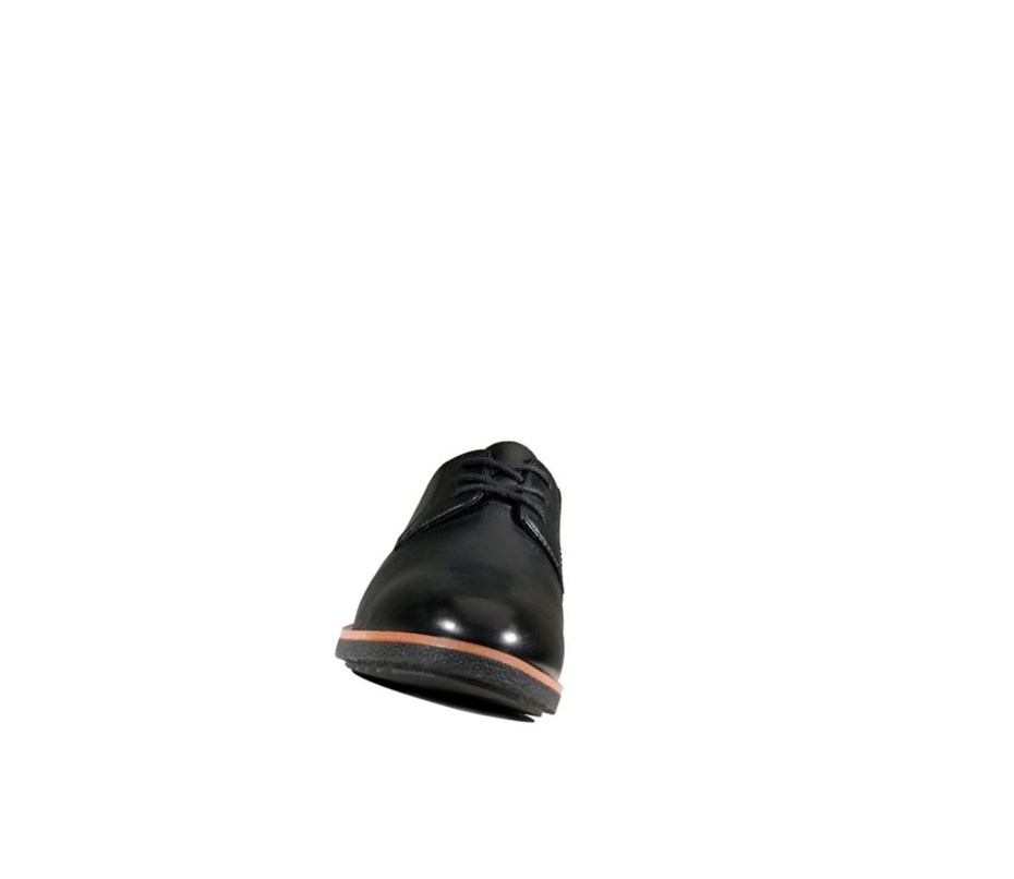 Clarks Griffin Lane Leder Schnürschuhe Damen Schwarz | YRGD14698